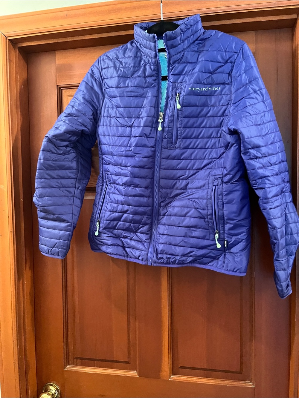 Vineyard Vines Womens Royal Blue Quilted Packable Puffer Jacket